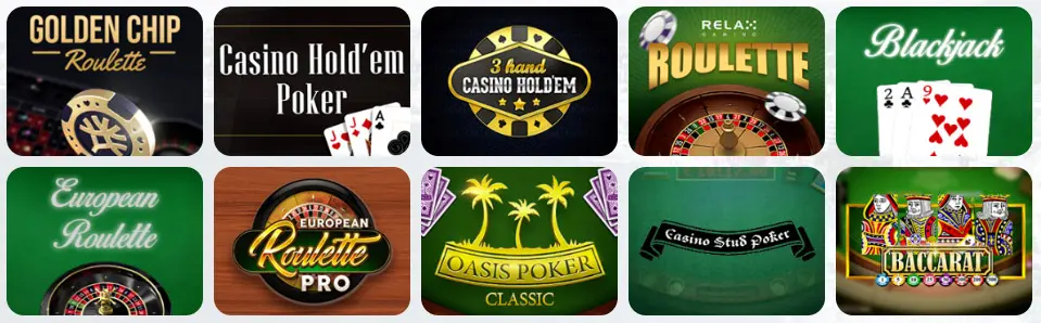 Jeux de table au Fantastik Casino